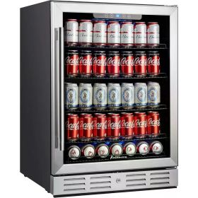 24 inch Beverage Refrigerator - 154 Cans Capacity Beverage Cooler- Fit Perfectly into 24" Space Built in Counter or Freestanding