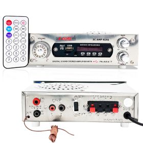 5 Core Amplifier Home Audio 400W in-Built Speaker Mini Stereo Dual Channel LCD Display TF AUX USB - AMP 4141