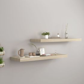 Floating Wall Shelves 2 pcs Oak 31.5"x9.3"x1.5" MDF