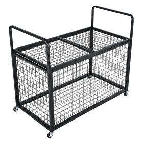 VEVOR Rolling Sports Ball Storage Cart, Lockable Basketball Cage with Double Lids, Sport Equipment Holder Organizer for Indoor Outdoor