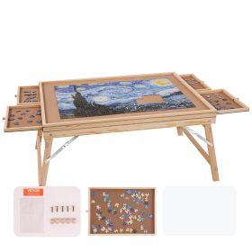 VEVOR 1500 Piece Puzzle Table with Folding Legs, 4 Drawers and Cover, 32.7"x24.6" Wooden Jigsaw Puzzle Plateau, Puzzle Accessories Board for Adults