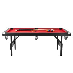 VEVOR Billiards Table, 7 ft Pool Table, Portable Foldable Space-Saving Table, Billiard Table Set Includes Balls, Cues, Chalks and Brush