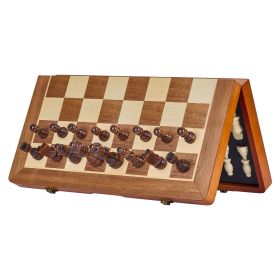 VEVOR Magnetic Wooden Chess Set, 15 inch 2-IN-1 Chess Checkers Game Set, Folding Chess Board Games for Adults Kids