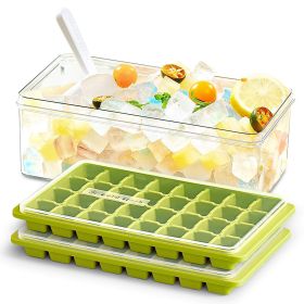 Wholesale 64 cubes fridge Ice Cube Tray with Large Bin and Lid