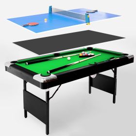 5.5F 3 in 1 Billiard table, 3 in 1 pool table, 3 in 1 table tennis table, billiards, pool table, multifunctional billiard table