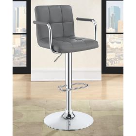 Grey and Chrome Adjustable Bar Stool