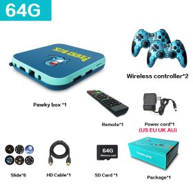 Pawky Box Game Console for PS1/DC/Naomi 50000+ Games Super Console WiFi Mini TV Kid Retro 4K Video Game Player (Bundle: US plug, Color: 64G 33000 Games BG)