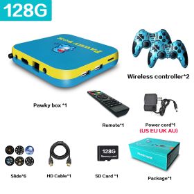 Pawky Box Game Console for PS1/DC/Naomi 50000+ Games Super Console WiFi Mini TV Kid Retro 4K Video Game Player (Bundle: US plug, Color: 128G 41000 Games BY)