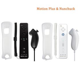 Built-in Motion Plus Remote For Nintendo Wii Controller Wii Remote Nunchuck Wii Motion Plus Controller Wireless Gamepad Controle (Color: 1w1b nunchuck, Ships From: China)