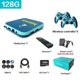 Pawky Box Game Console for PS1/DC/Naomi 50000+ Games Super Console WiFi Mini TV Kid Retro 4K Video Game Player (Bundle: US plug, Color: 128G 41000 Games BG)