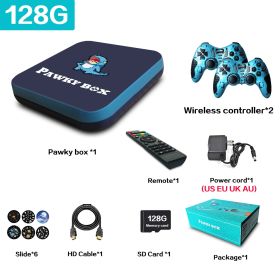 Pawky Box Game Console for PS1/DC/Naomi 50000+ Games Super Console WiFi Mini TV Kid Retro 4K Video Game Player (Bundle: US plug, Color: 128G 41000 Games DBB)