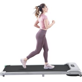 2 in 1 Under Desk Electric Treadmill 2.5HP; with Bluetooth APP and speaker; Remote Control; Display; Walking Jogging Running Machine Fitness Equipment (Color: sliver)